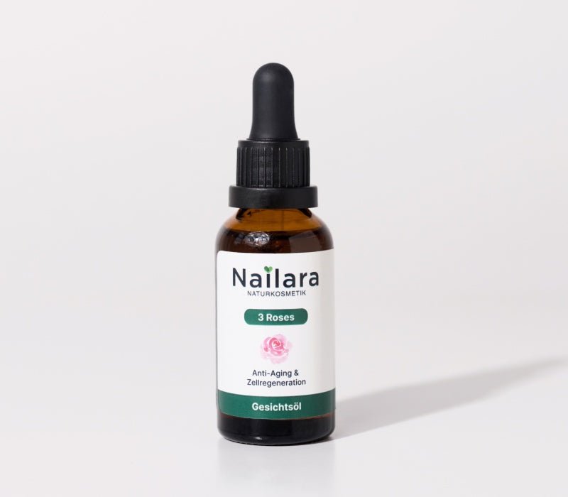 Bio Rosen Gesichtsöl - Wildrose, Rosengeranie & Damaszener Rose - Nailara® Naturkosmetik